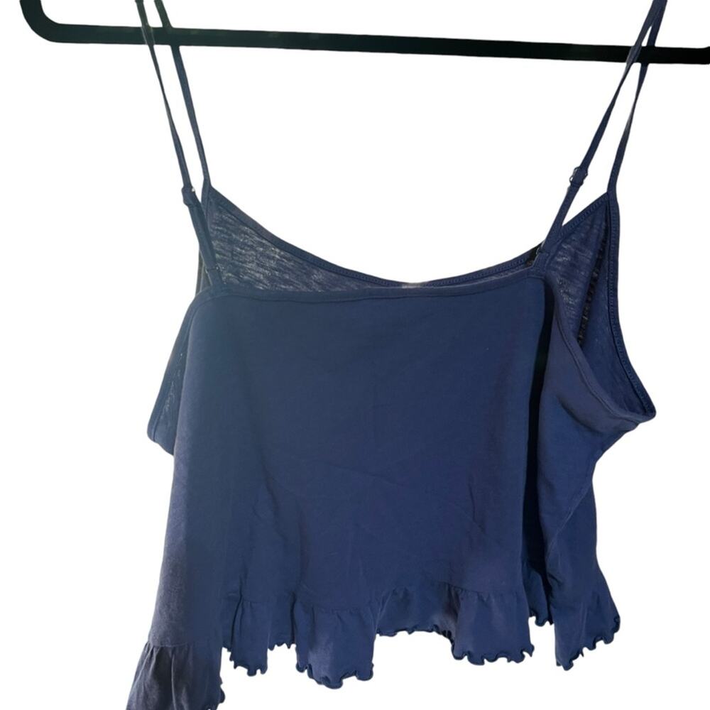 NWT American Eagle XLarge Women's Ruffled Navy Tank Top